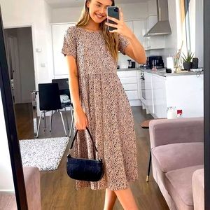 ASOS curve leopard midi dress . Never worn .